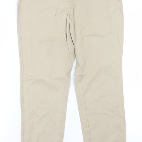 Papaya Womens Beige  Cotton Straight Jeans Size 10 L28 in Regular Button