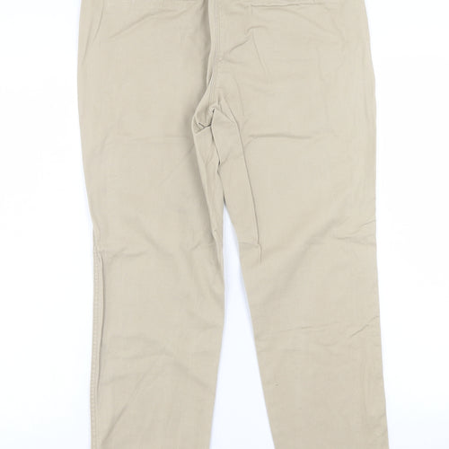 Papaya Womens Beige  Cotton Straight Jeans Size 10 L28 in Regular Button