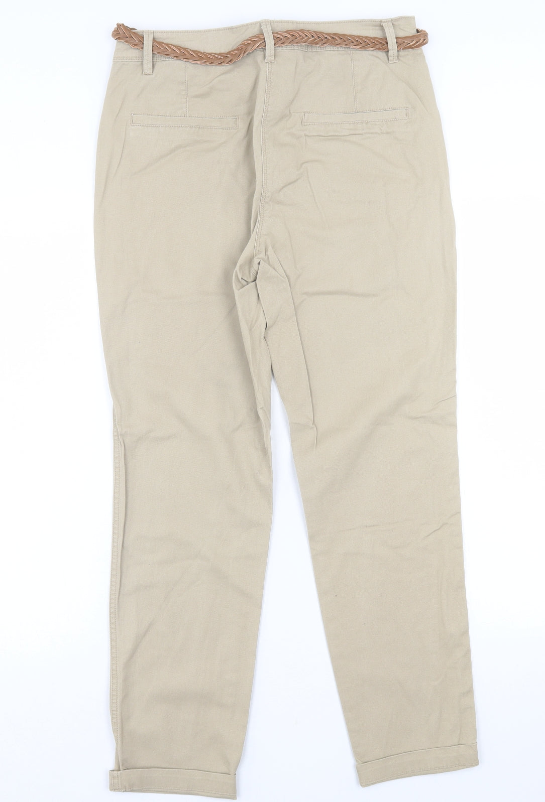 Papaya Womens Beige  Cotton Straight Jeans Size 10 L28 in Regular Button
