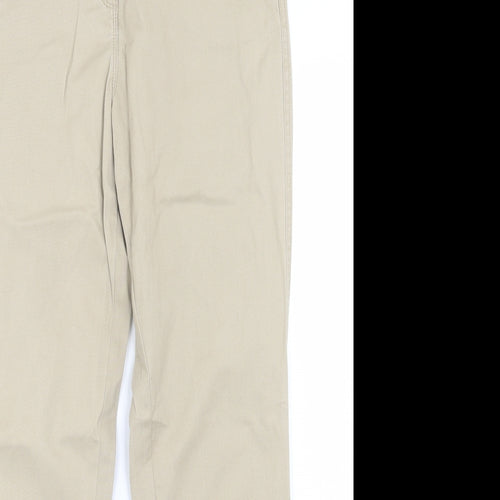Papaya Womens Beige  Cotton Straight Jeans Size 10 L28 in Regular Button