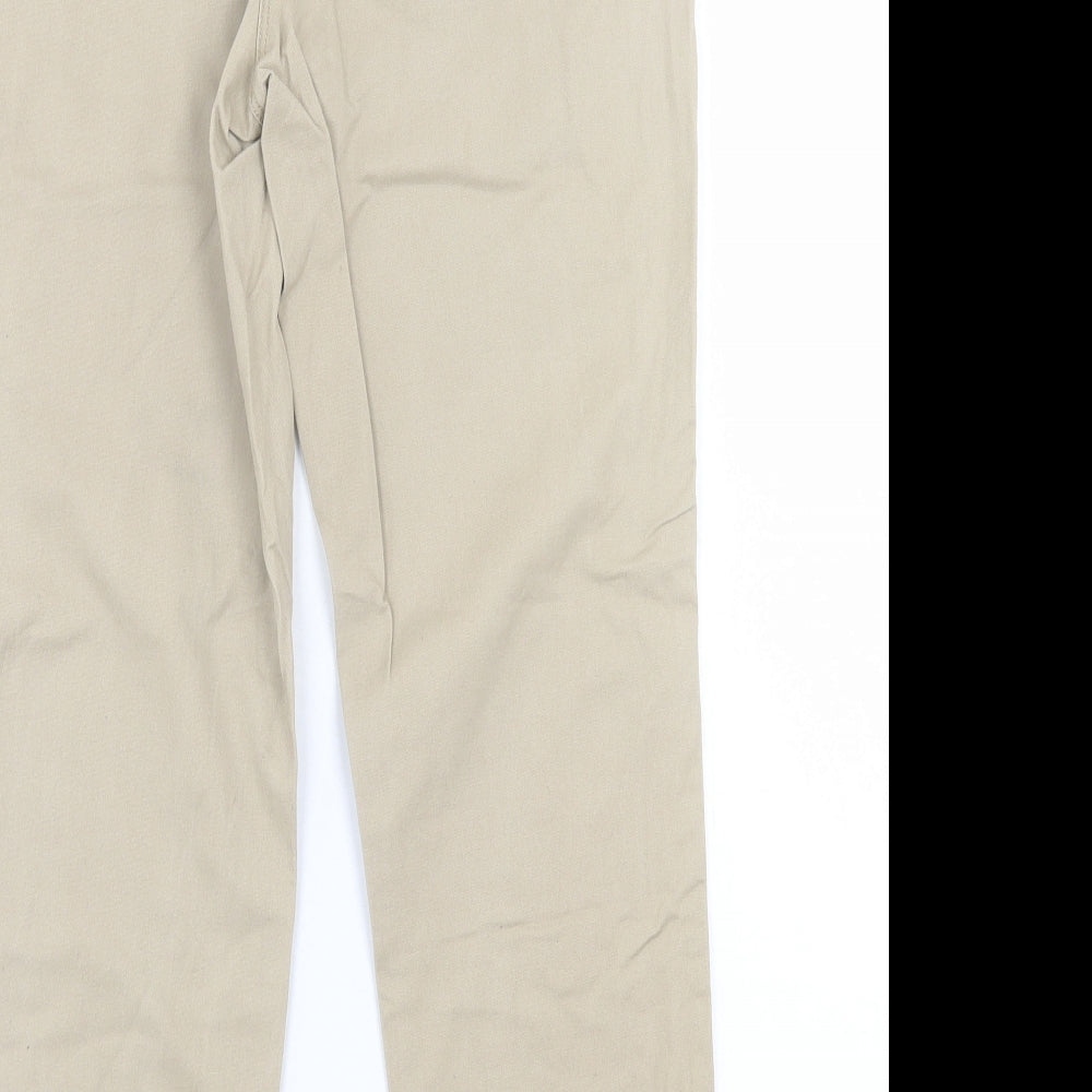 Papaya Womens Beige  Cotton Straight Jeans Size 10 L28 in Regular Button