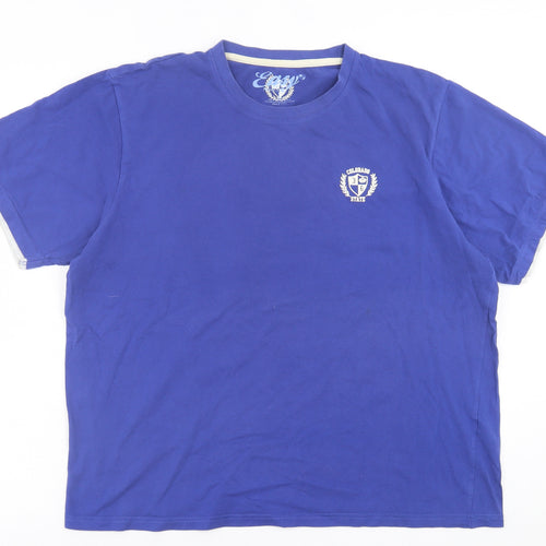Easy Mens Blue  Cotton  T-Shirt Size L Crew Neck