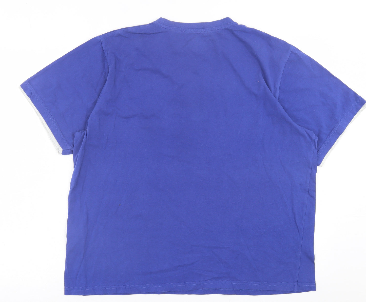 Easy Mens Blue  Cotton  T-Shirt Size L Crew Neck