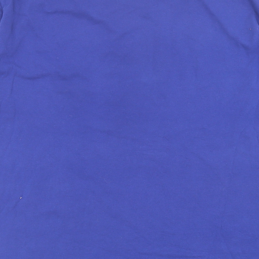 Easy Mens Blue  Cotton  T-Shirt Size L Crew Neck