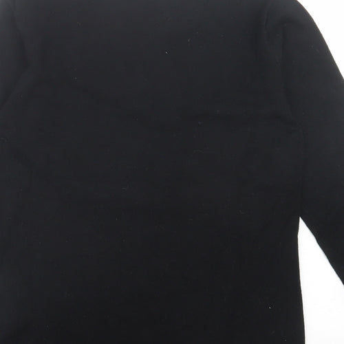 Casamia  Womens Black Crew Neck Striped Viscose Pullover Jumper Size S