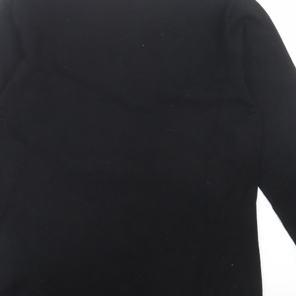 Casamia  Womens Black Crew Neck Striped Viscose Pullover Jumper Size S
