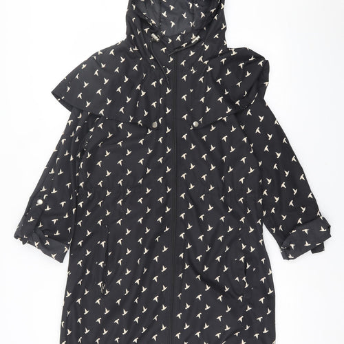 Denim & Co. Womens Black Geometric  Jacket  Size XS  Zip
