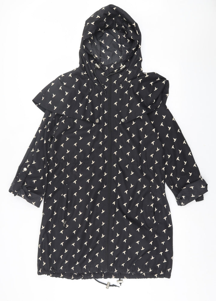 Denim & Co. Womens Black Geometric Jacket Size XS Zip