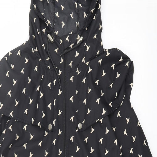 Denim & Co. Womens Black Geometric  Jacket  Size XS  Zip