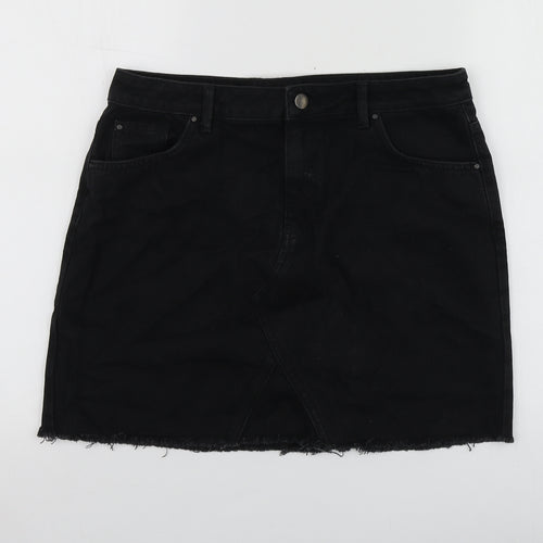 By Very Womens Black  Cotton Mini Skirt Size 12