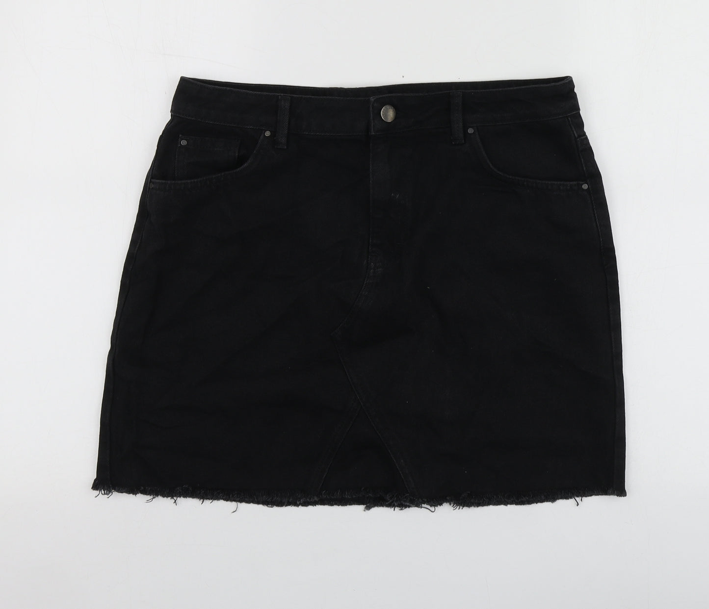 By Very Womens Black  Cotton Mini Skirt Size 12