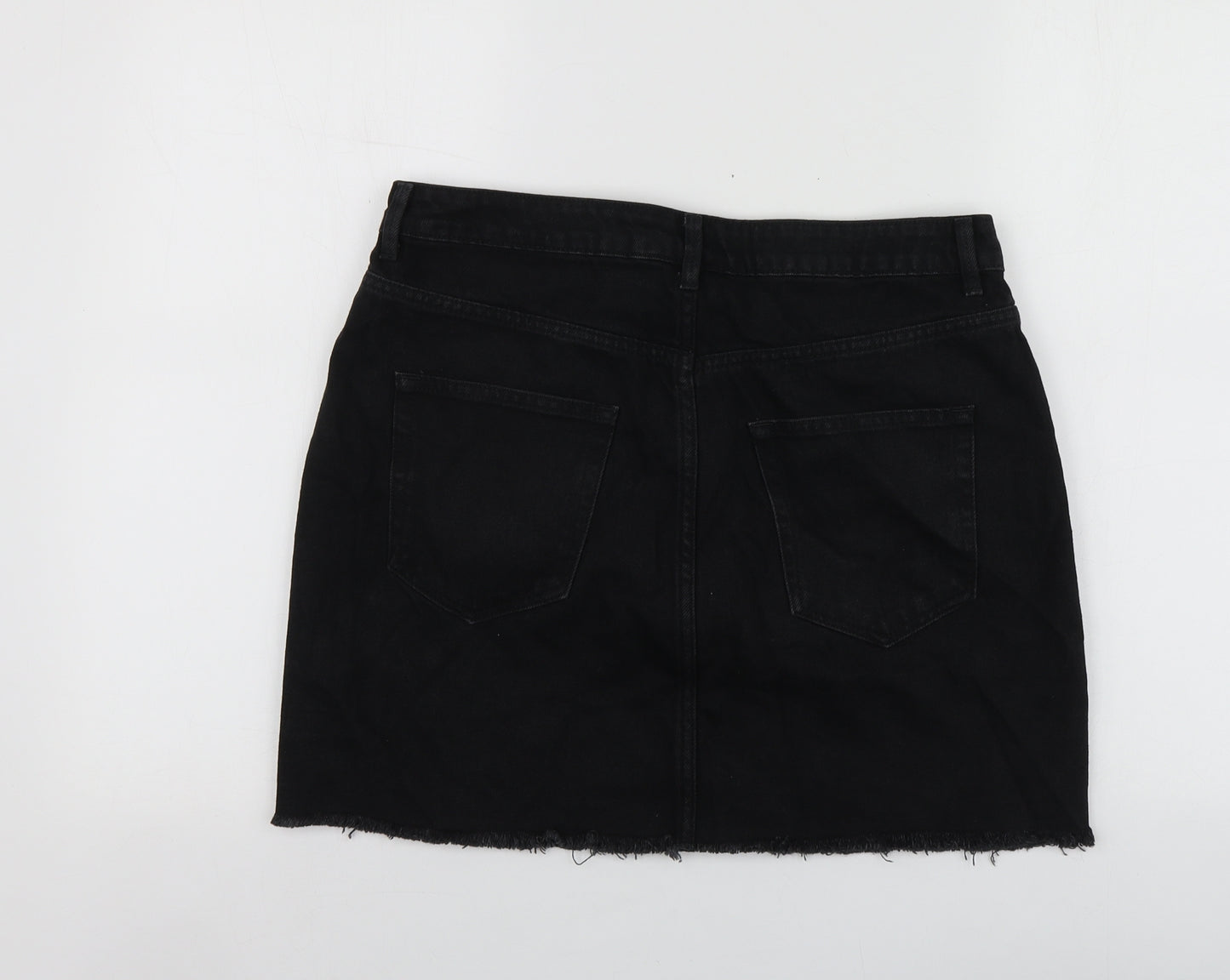 By Very Womens Black  Cotton Mini Skirt Size 12