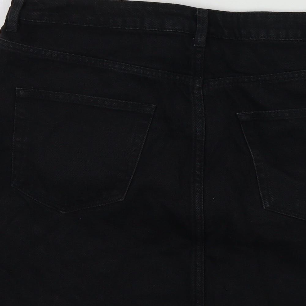 By Very Womens Black  Cotton Mini Skirt Size 12