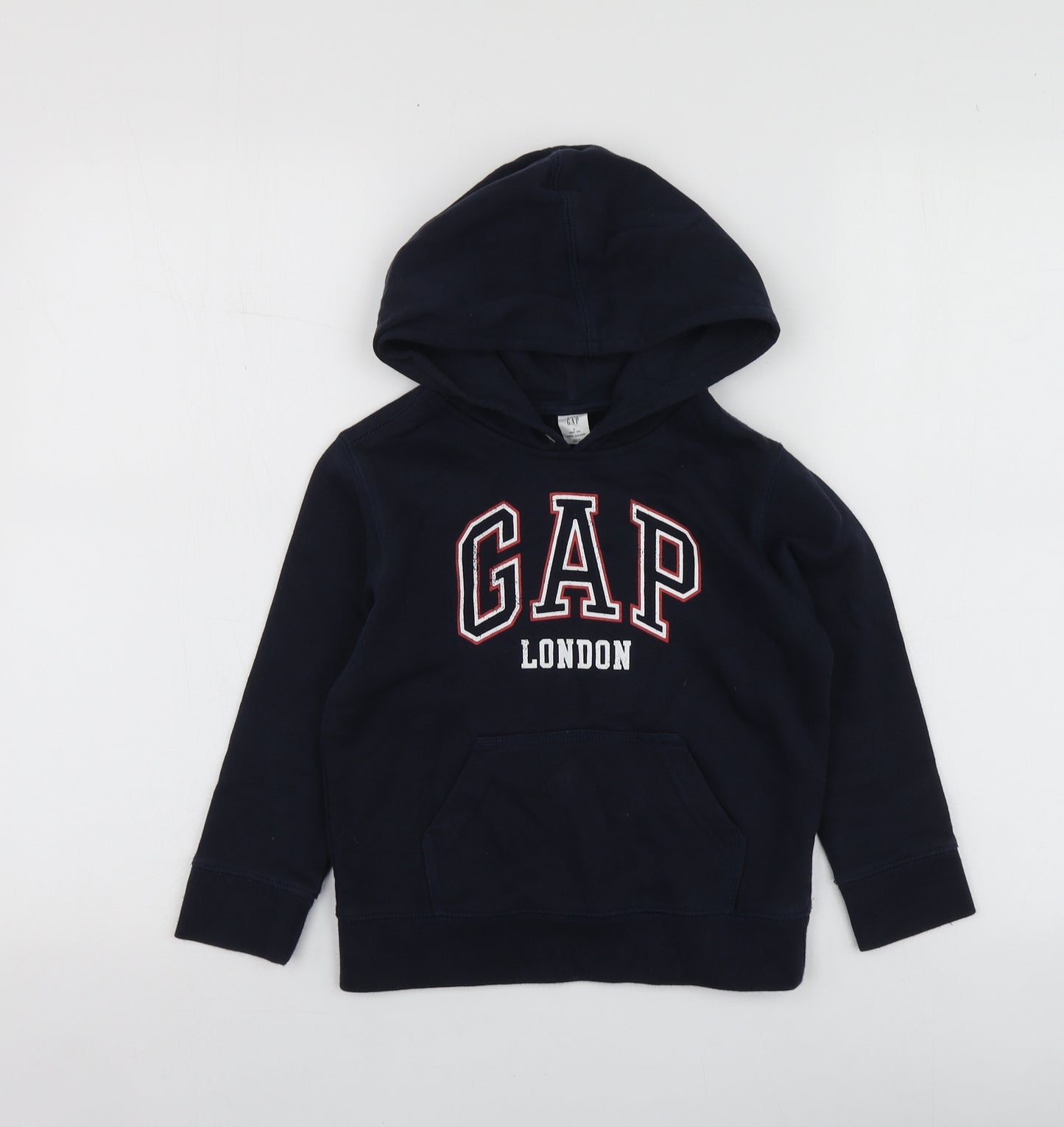 Gap Boys Blue Geometric Cotton Pullover Hoodie Size 5 Years