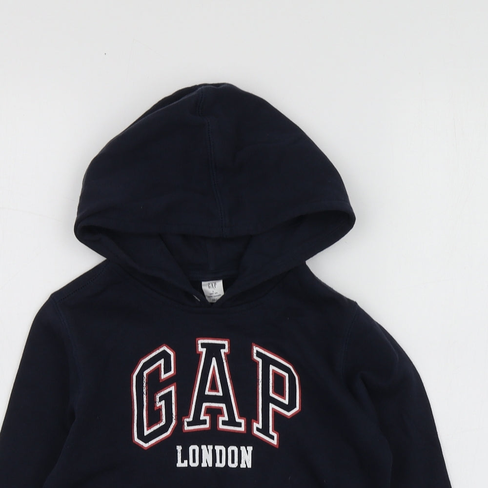 Gap Boys Blue Geometric Cotton Pullover Hoodie Size 5 Years