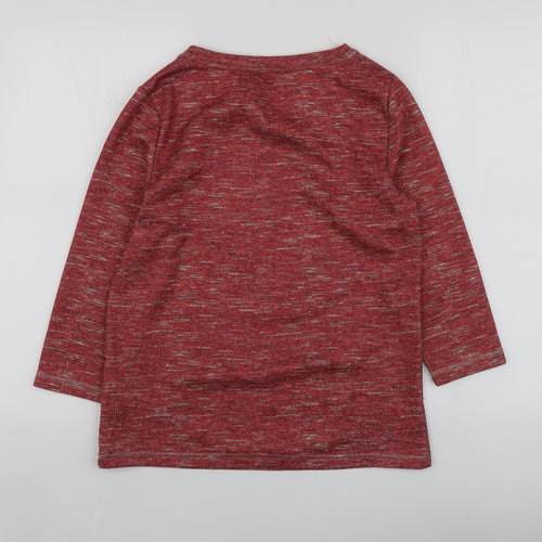 Anna Rose Womens Red  Polyester Basic Blouse Size S Roll Neck