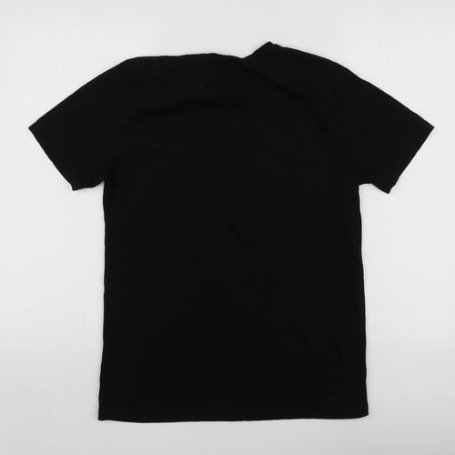 George Womens Black Geometric Cotton Basic T-Shirt Size S Round Neck - The Walking dead