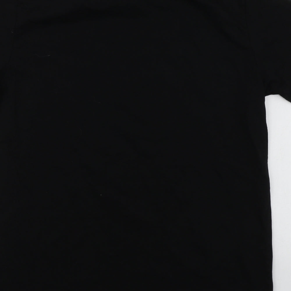 George Womens Black Geometric Cotton Basic T-Shirt Size S Round Neck - The Walking dead