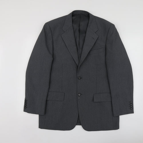 Lee Greenwood Mens Grey  Polyester Jacket Suit Jacket Size M