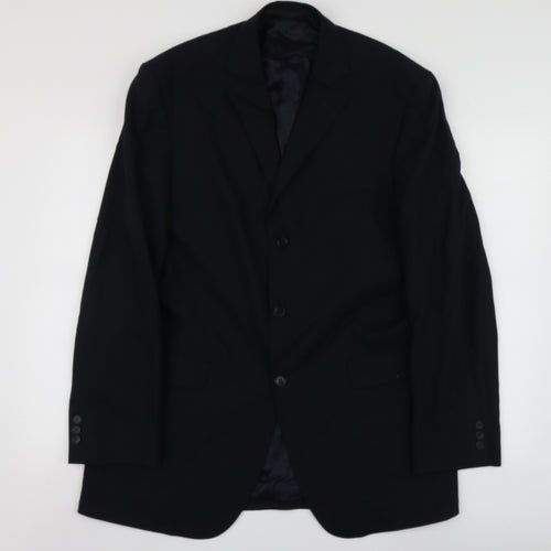 M&S Mens Black  Wool Jacket Suit Jacket Size M