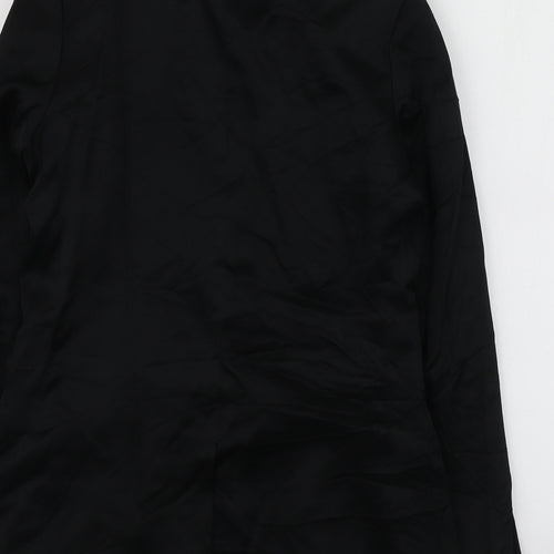 H&M Womens Black  Viscose Jacket Suit Jacket Size 36
