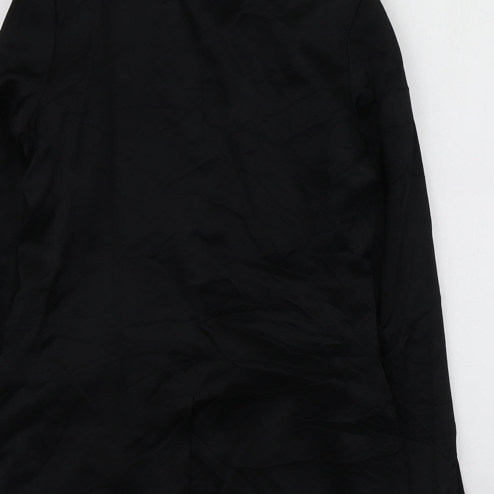 H&M Womens Black  Viscose Jacket Suit Jacket Size 36