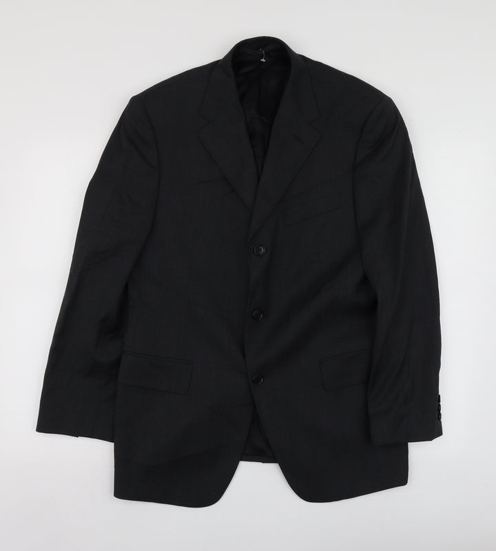M&S Mens Grey  Wool Jacket Suit Jacket Size M
