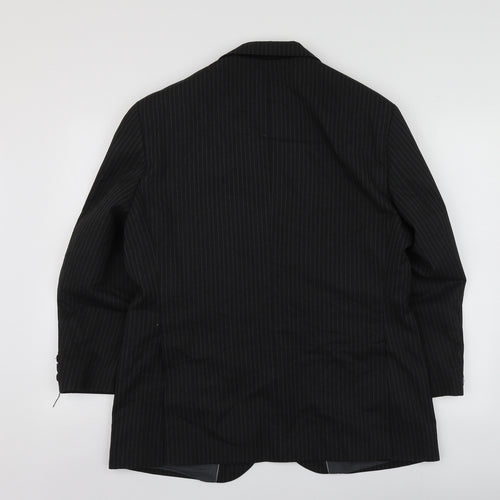M&S Mens Grey Striped Polyester Jacket Suit Jacket Size M
