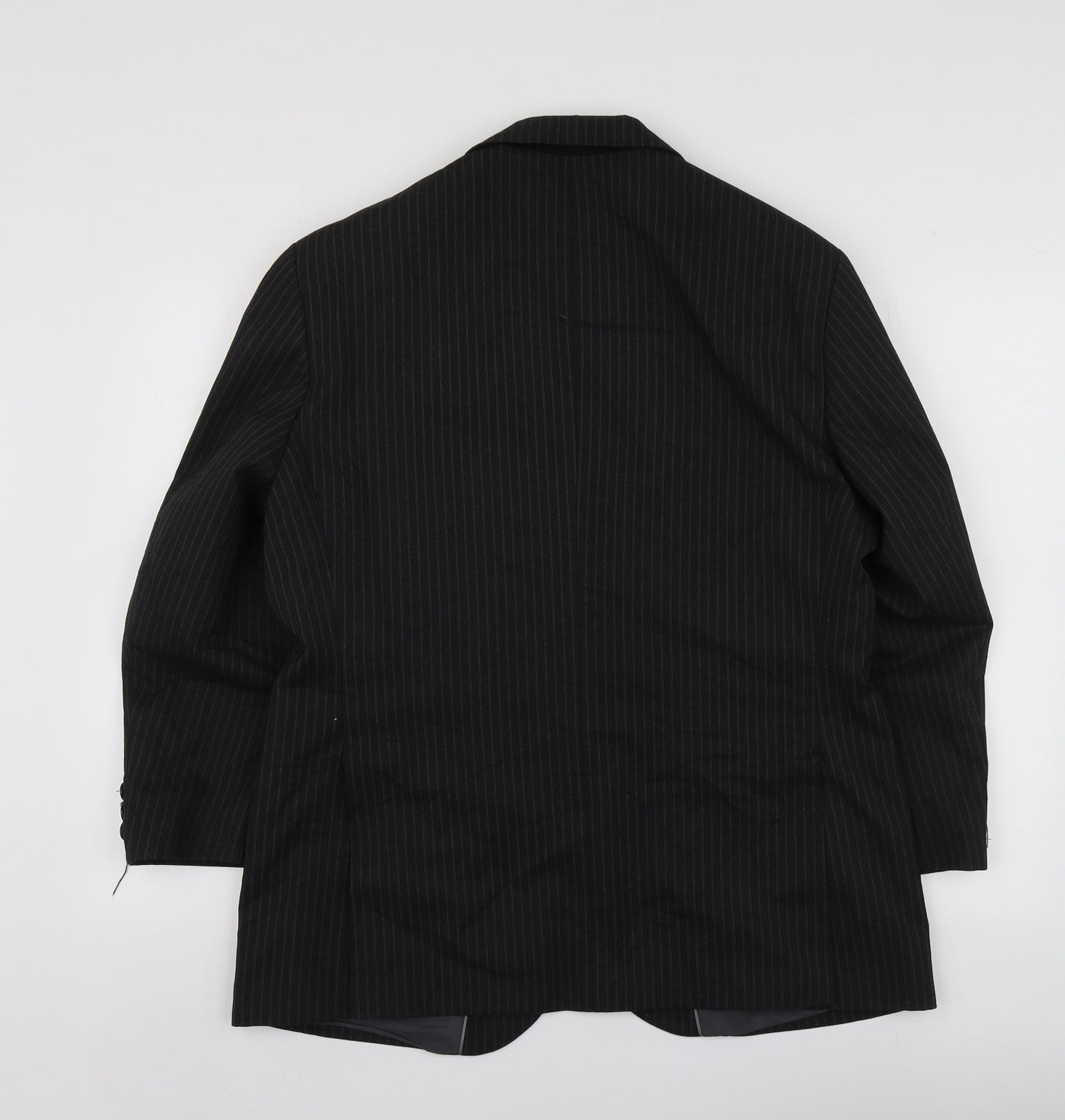 M&S Mens Grey Striped Polyester Jacket Suit Jacket Size M