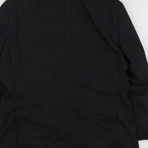 M&S Mens Grey Striped Polyester Jacket Suit Jacket Size M