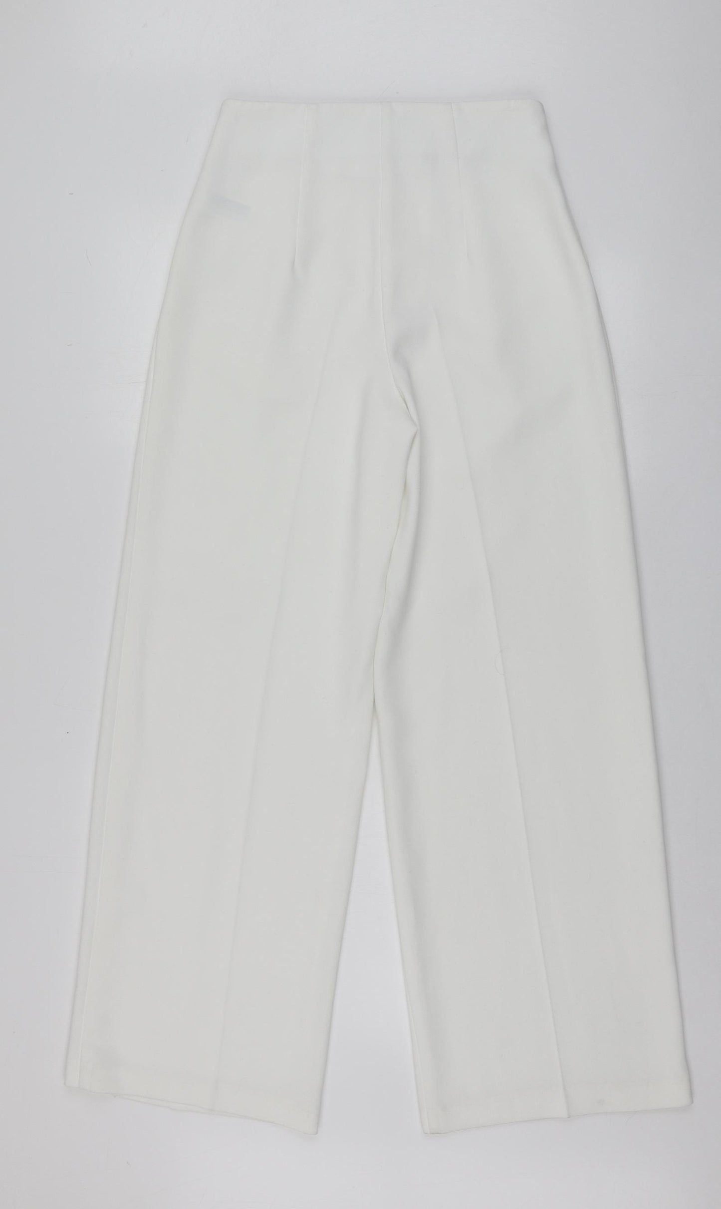 Primark Womens White  Polyester Trousers  Size 8 L30 in Regular