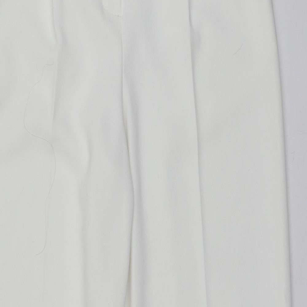 Primark Womens White  Polyester Trousers  Size 8 L30 in Regular