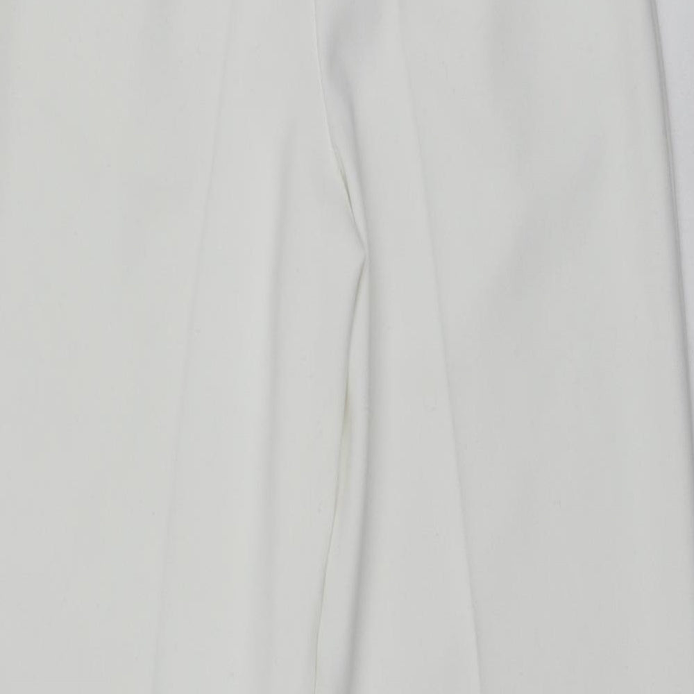 Primark Womens White  Polyester Trousers  Size 8 L30 in Regular