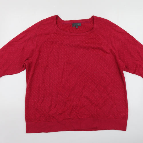 Per Una Womens Pink Round Neck  Acrylic Pullover Jumper Size 20
