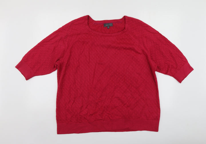 Per Una Womens Pink Round Neck  Acrylic Pullover Jumper Size 20