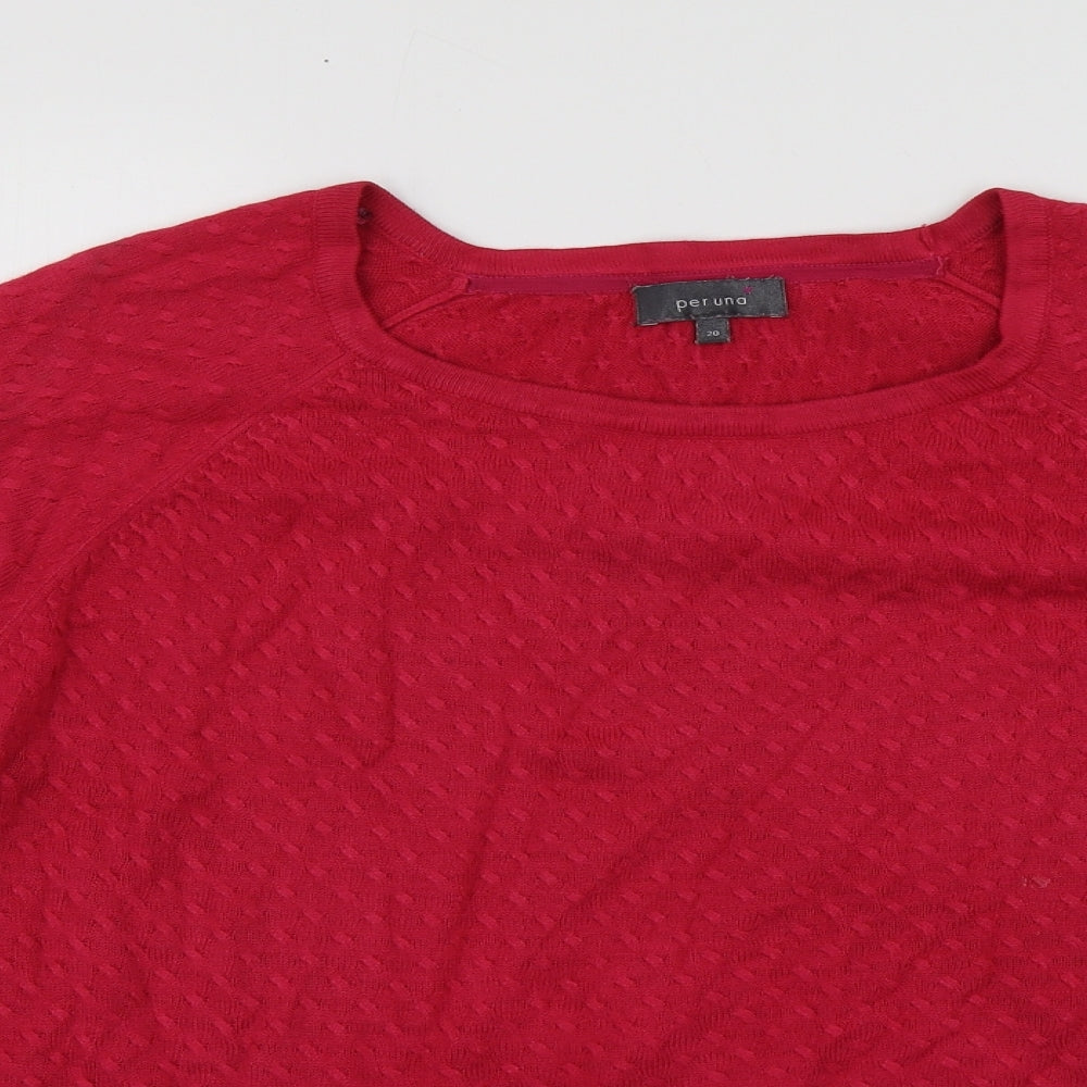 Per Una Womens Pink Round Neck  Acrylic Pullover Jumper Size 20