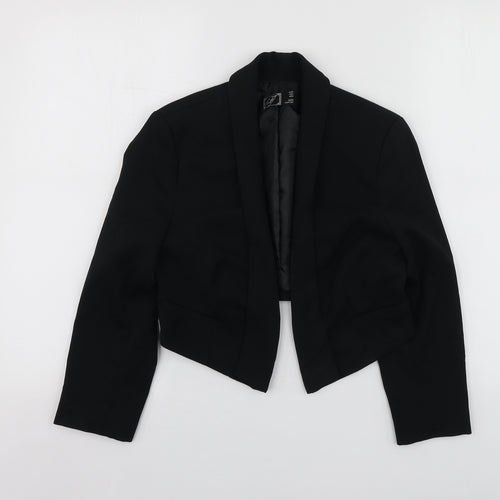 Try Womens Black  Polyester Jacket Blazer Size S