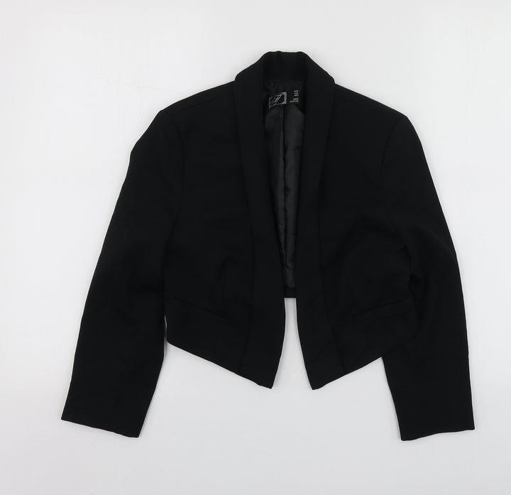 Try Womens Black  Polyester Jacket Blazer Size S