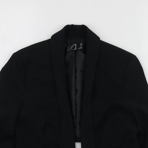 Try Womens Black  Polyester Jacket Blazer Size S
