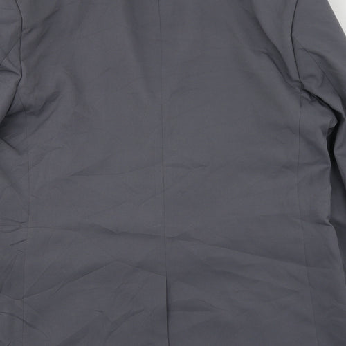 Boohoo Man Mens Grey  Polyester Jacket Suit Jacket Size L