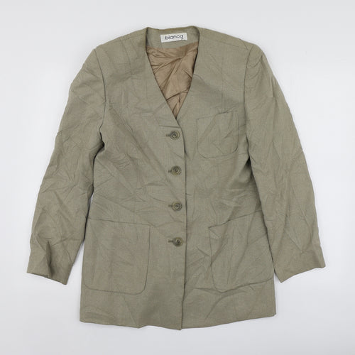 Bianca Womens Beige  Lyocell Jacket Suit Jacket Size 38