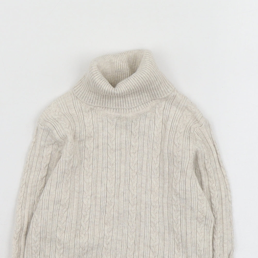 NEXT Girls Beige  Cotton Pullover Jumper Size 12-18 Months