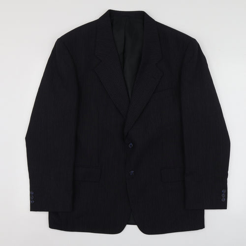 Skopes Mens Blue Striped Polyester Jacket Suit Jacket Size L