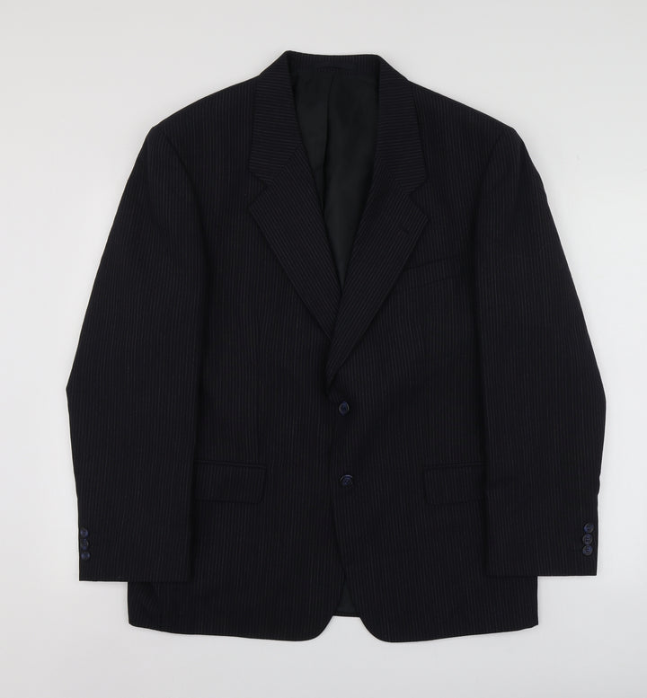 Skopes Mens Blue Striped Polyester Jacket Suit Jacket Size L