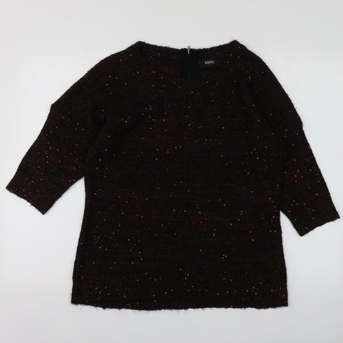 Klass Womens Red Round Neck  Acrylic Pullover Jumper Size L