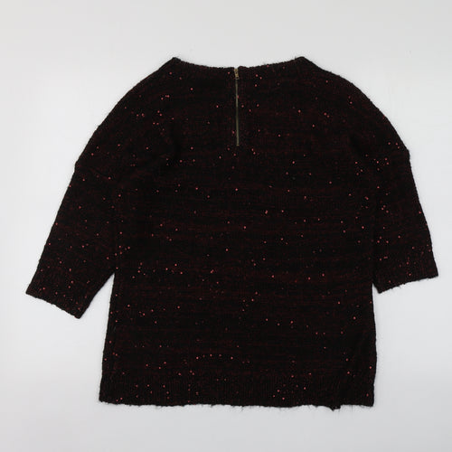 Klass Womens Red Round Neck  Acrylic Pullover Jumper Size L