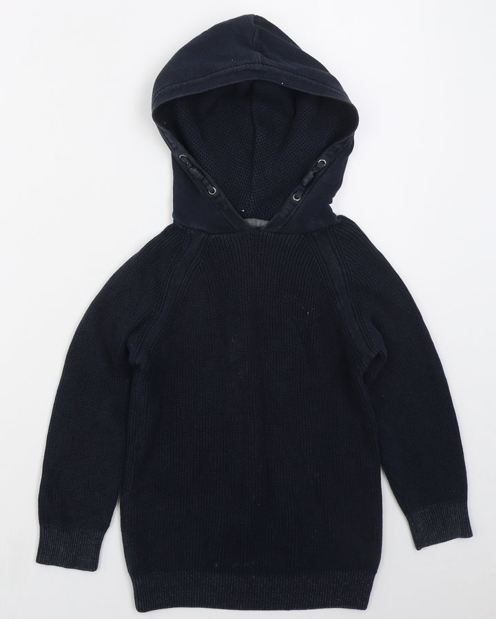 NEXT Boys Blue  Cotton Pullover Hoodie Size 6 Years  Pullover