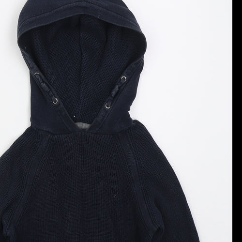 NEXT Boys Blue  Cotton Pullover Hoodie Size 6 Years  Pullover