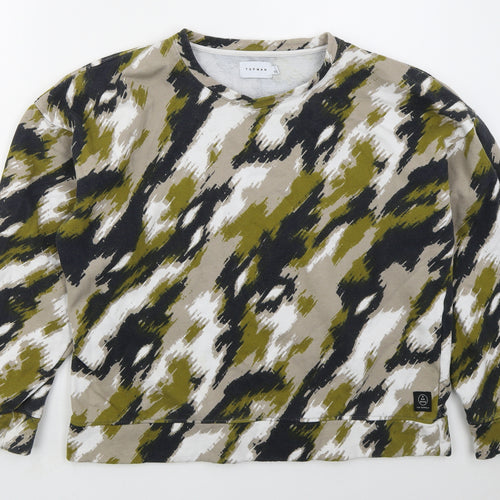 Topman Mens Brown Camouflage Cotton Pullover Sweatshirt Size S