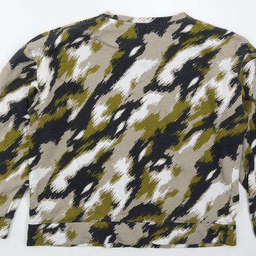 Topman Mens Brown Camouflage Cotton Pullover Sweatshirt Size S